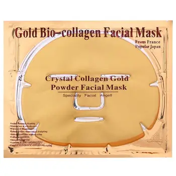 

By DHL 100pcs/lot Gold Mask Collagen Gold Powder Face Mask Anti Aging Anti Wrinkle Gold Facial Mask Full Face Skin Care