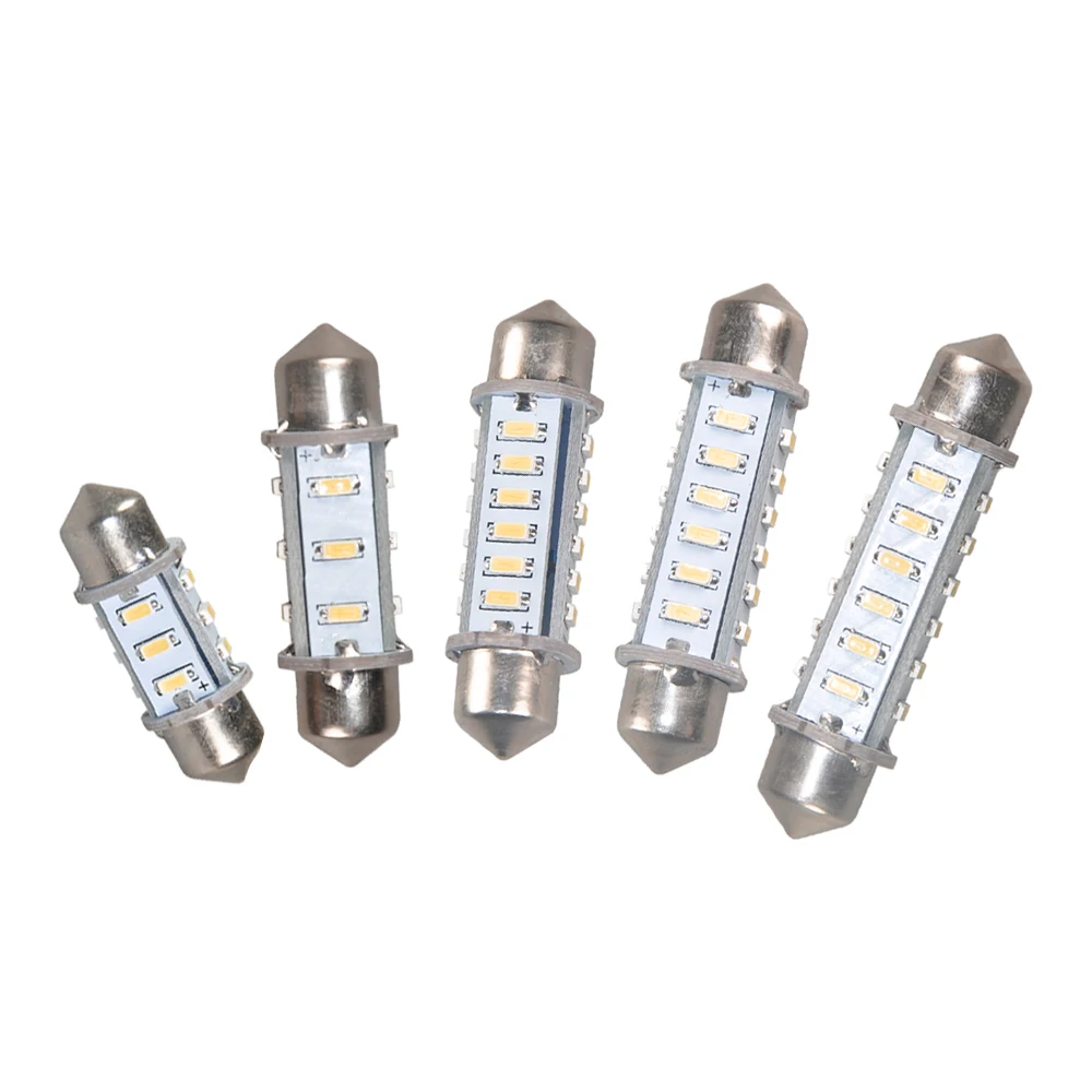1 шт. Festoon Dome 32 мм 36 39 42 44 12 24SMD 3014 теплая белая лампа для чтения номерного знака
