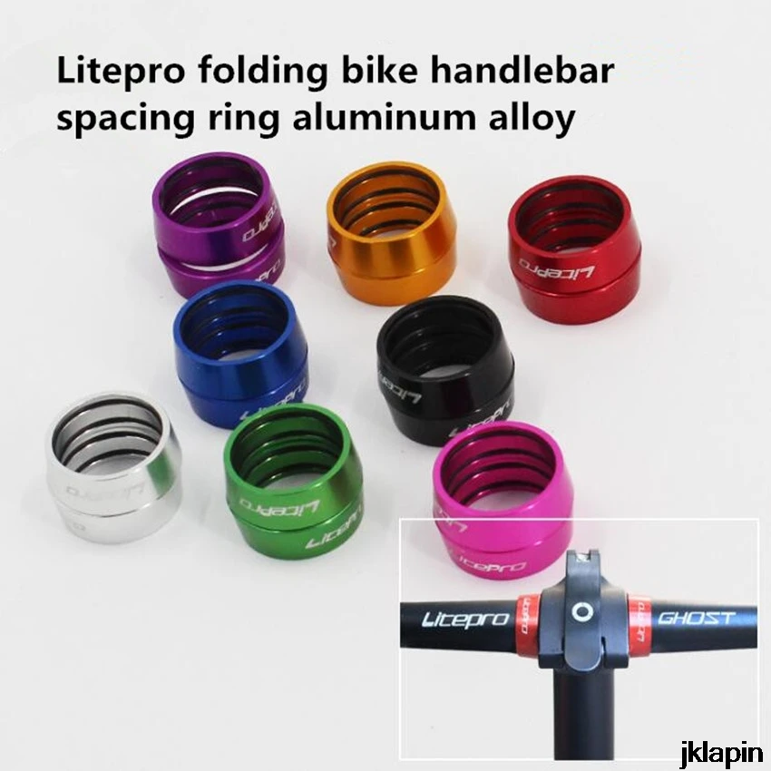 

Litepro handlebars straight handle bar stop collar limit spacing ring 25.4mm handlebar aluminum alloy spacing-rings folding bike
