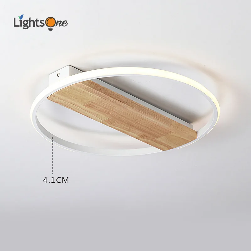 

Postmodern wooden LED ceiling lamp round modern bedroom lamp log room dining room lamp solid wood lamp