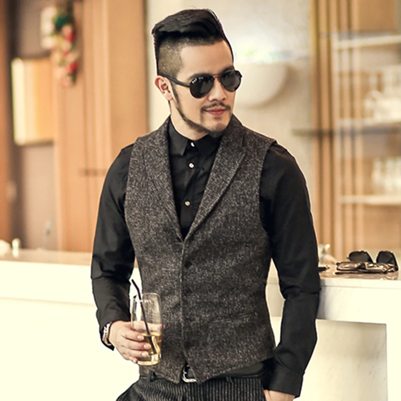 Men New Spring Autumn High Quality Casual Business Dress Suit Vests Men