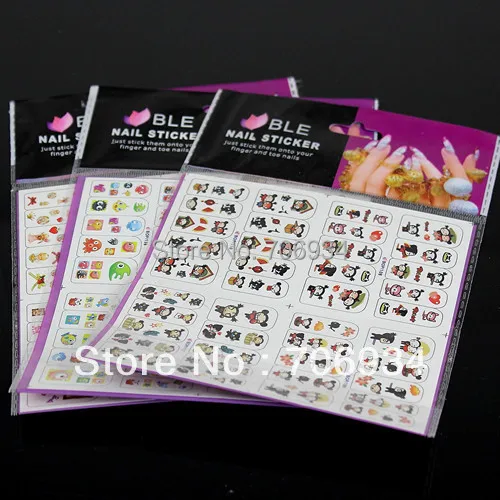 

Nail Art Decal Water Nail Sticker 20pcs/lot 4in1 Skull Nail Decals Water Transfer Nail Sticker