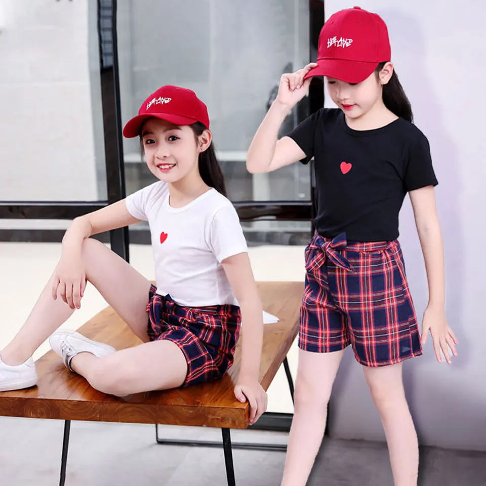 

Boutique Kids Clothing Casual Children Sets Cotton T-shirt+ Pants 2pcs/sets 4 6 8 10 12 Years Toddler Girl Summer Clothes