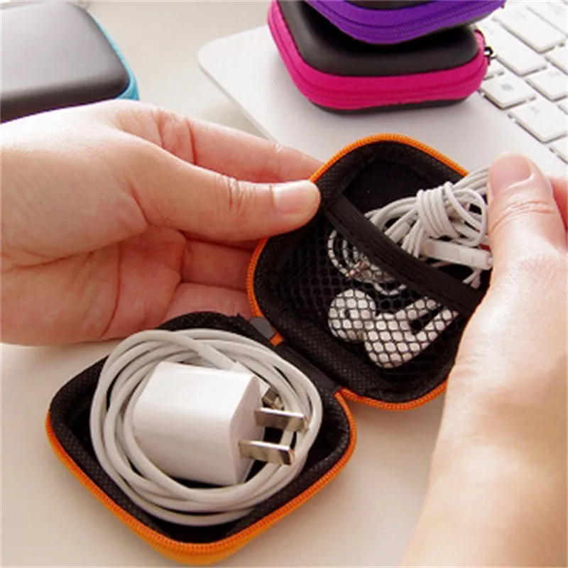

1 PC EVA Square Earbuds Headset Carry Pouch Bags Portable Mini Storage Bag Zipper Headphones Box In-ear Earphone Cases