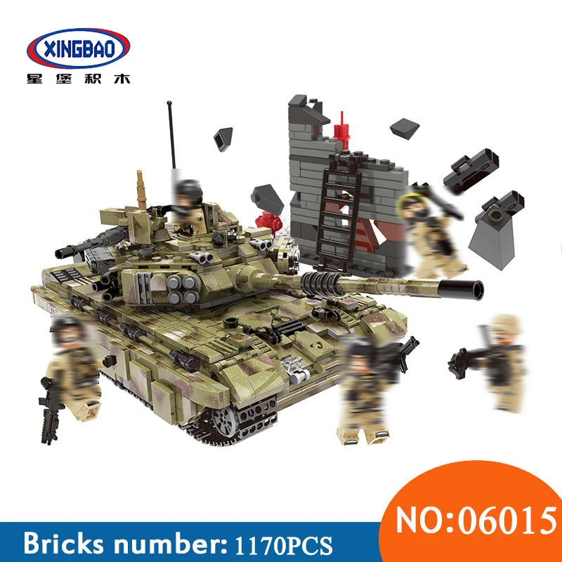 

XINGBAO 06015 Genuine 1386Pcs Military Series The Scorpio Tiger Tank Set Building Blocks Bricks Toys For Children Gifts