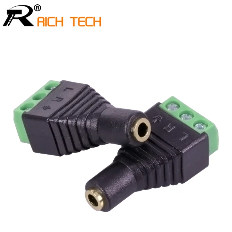 

Connector Jack 3.5mm Video AV Balun 3.5mm stereo female to AV Screw Terminal Stereo jack 3.5 mm female 3 pin Terminal Block Plug
