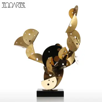 

Tooarts Cactus Sculpture Metal Figurines Stainless Steel Craft Abstract Ornament in Hotel and Club Home Decoration Accessories