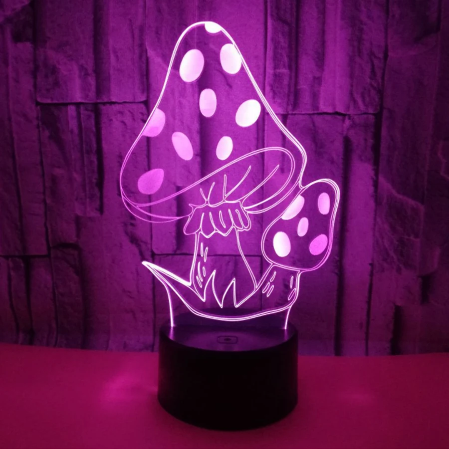 

New Mushroom colorful visual 3 d stereo touch light LED colorful small night light lamp Usb Led Table Lamp
