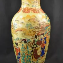 Старый коллекционный украшенный фарфор ручной работы Рисунок приданое большая ваза