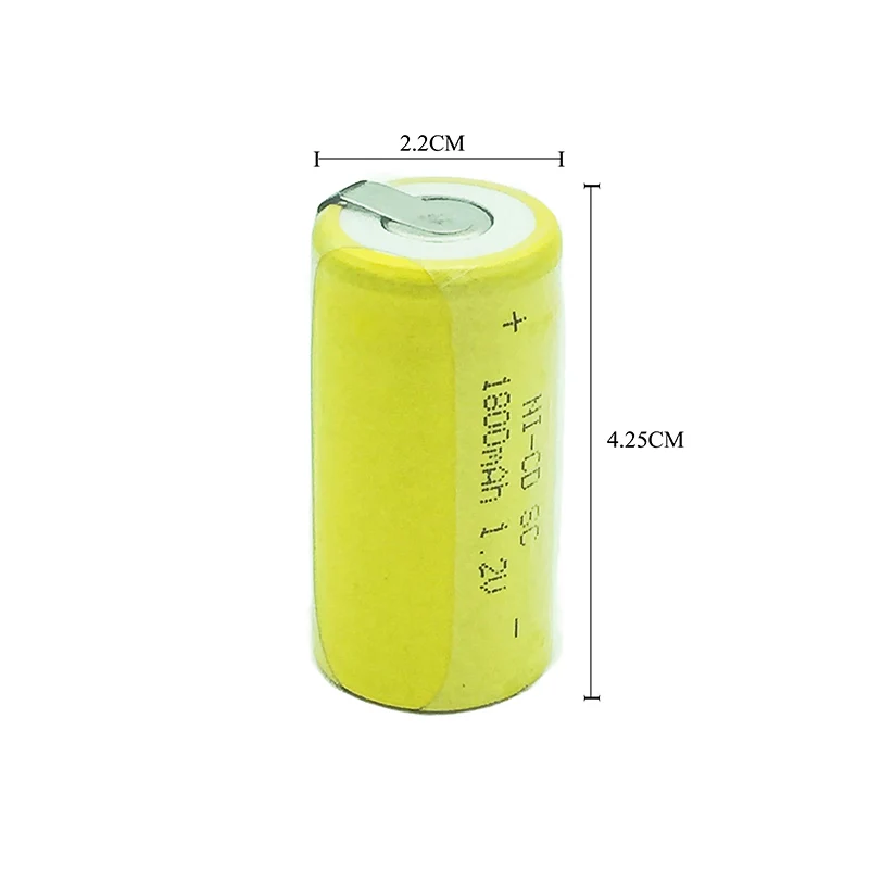 

OOLAPR Free Shipping 12pcs battery SC battery rechargeable battery replacement 1.2 v with tab 1800 mah