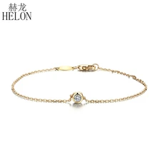 HELON Real 18 K AU750 желтое золото 0.1ct F цвет Выращенный в лаборатории Муассанит алмазный браслет Тест Положительный для женщин модные ювелирные изделия