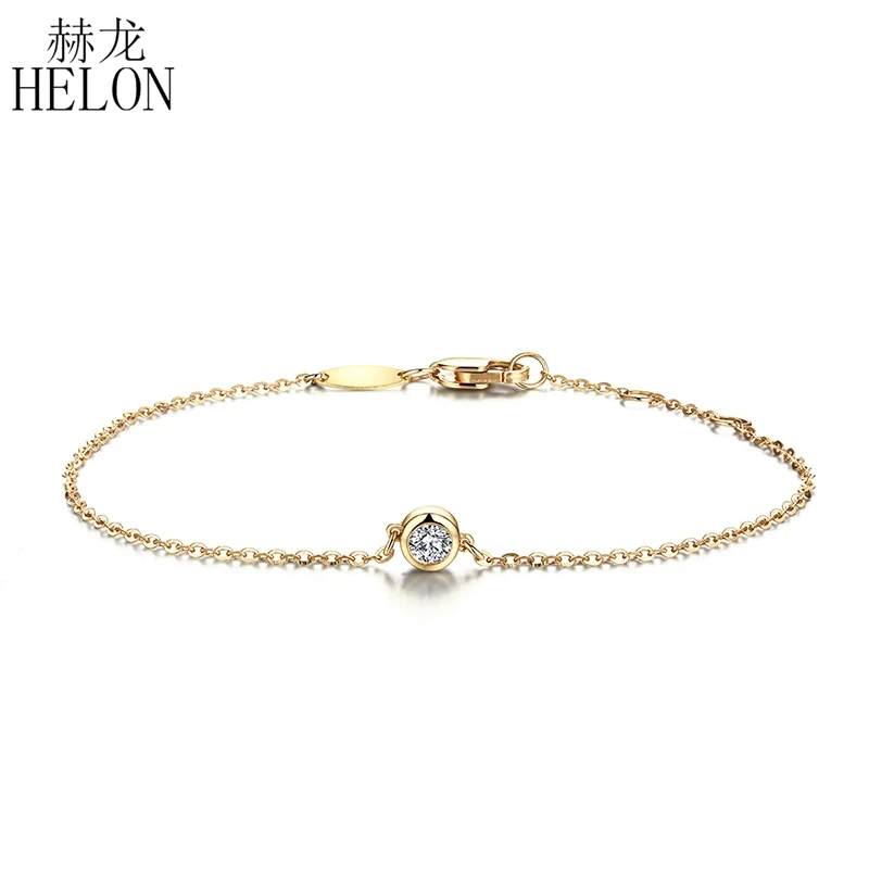 Браслет heton Real из розового золота 18K AU750 0 1ct F цветной браслет с бриллиантом Moissanite |