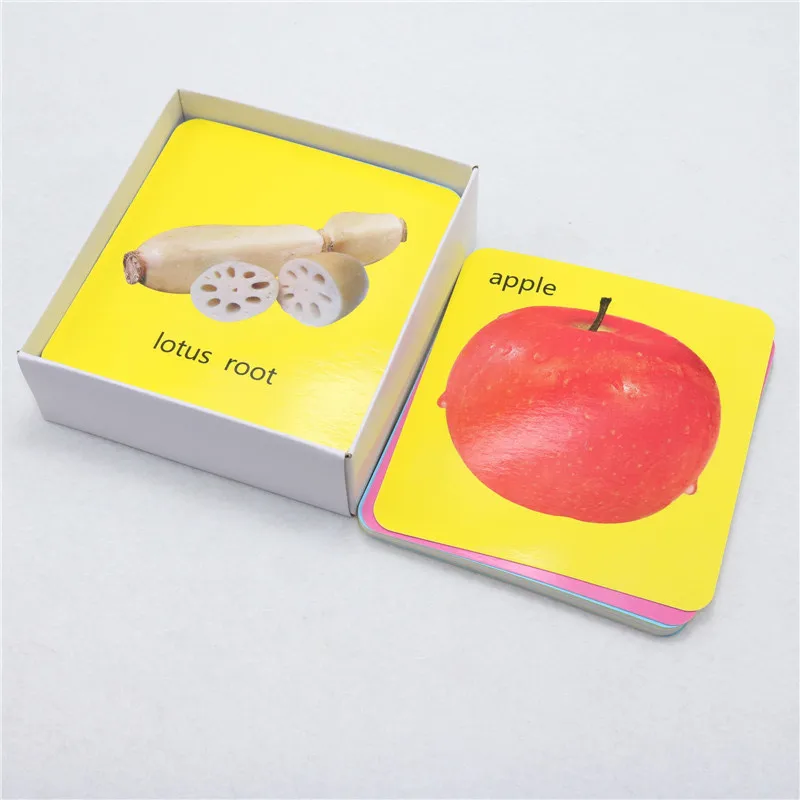 1 boxs 60 pcs Children's Vegetables Fruits learning Early childhood children's books card to cultivate child Eloquence Ability