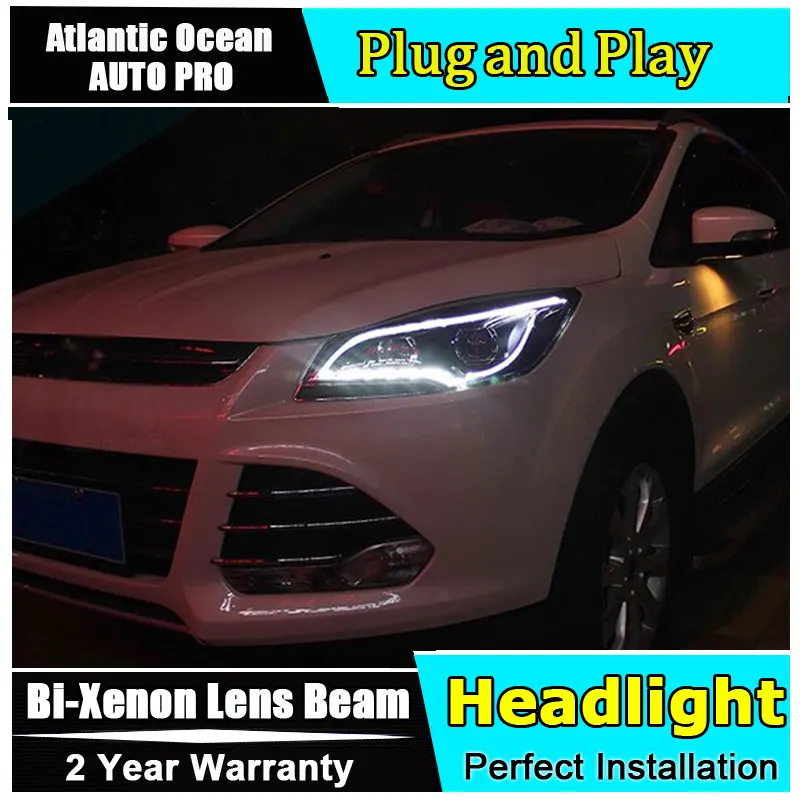 Авто.Про ксенон Н7 фары для Форд куга 2013 14 15 автомобилей стайлинг светодиодные направлять DRL HID комплект Би-ксенона двойной объектив фар для Ford Авто.Про ксенон Н7 фары для Форд куга 2013 14 15 автомобилей стайлинг светодиодные направлять DRL HID комплект Би-ксенона двойной объектив фар для Ford