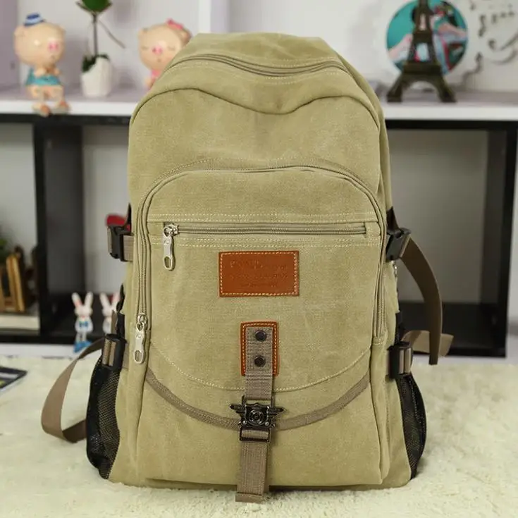 

Durable Large Capacity High Quality Thick Canvas Men's Backpacks Oversized Travel Essentials Backpack Bag