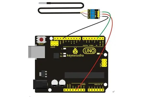 Keyestudio DS18B20 датчик температуры Водонепроницаемый/нержавеющая сталь с модулем(черный и