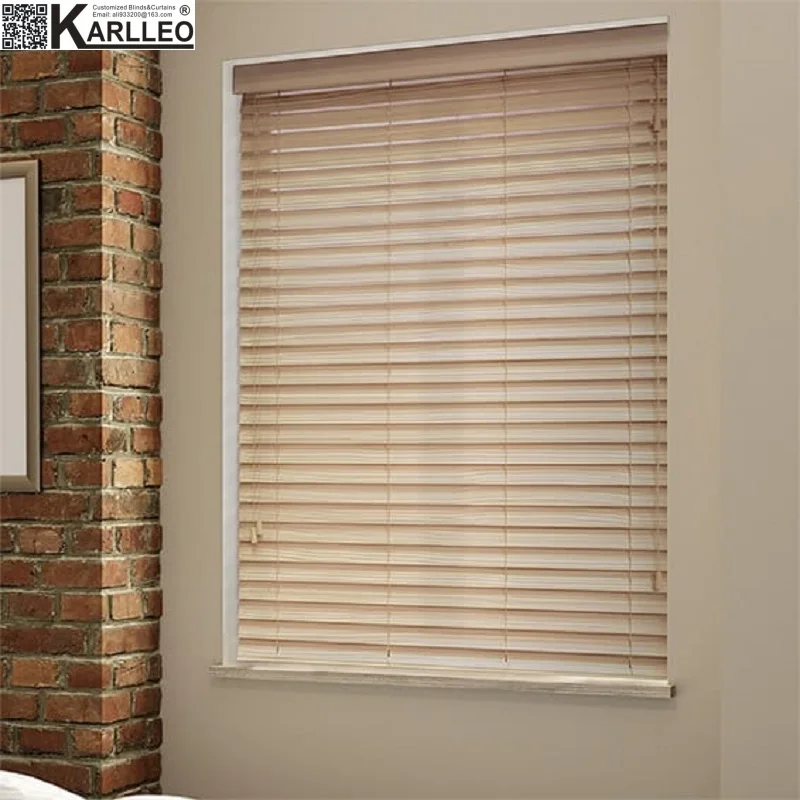 

2'' Timber (real wood) Basswood Venetian Blinds Curtain (Cord) Customize Size Manual or Motorize Remote Control