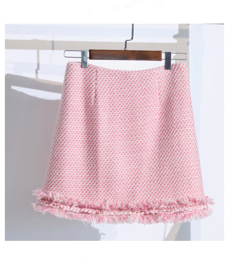 Cou De Ensemble Élégant Vintage V Gland Slim Longues Pièces Arrivée Manches Automne 2018 Perles À Jupe Mode Veste Deux Femmes Nouvelle Mini FYvwav