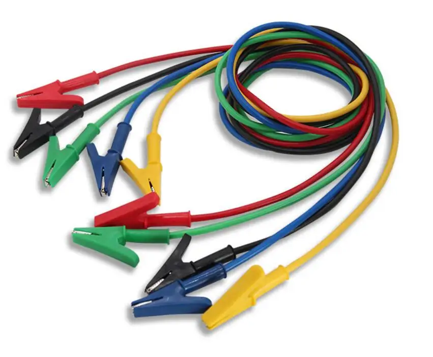 

Double crocodile clip 20A full copper test clip silicone wire connection line 1 meters power test conductor