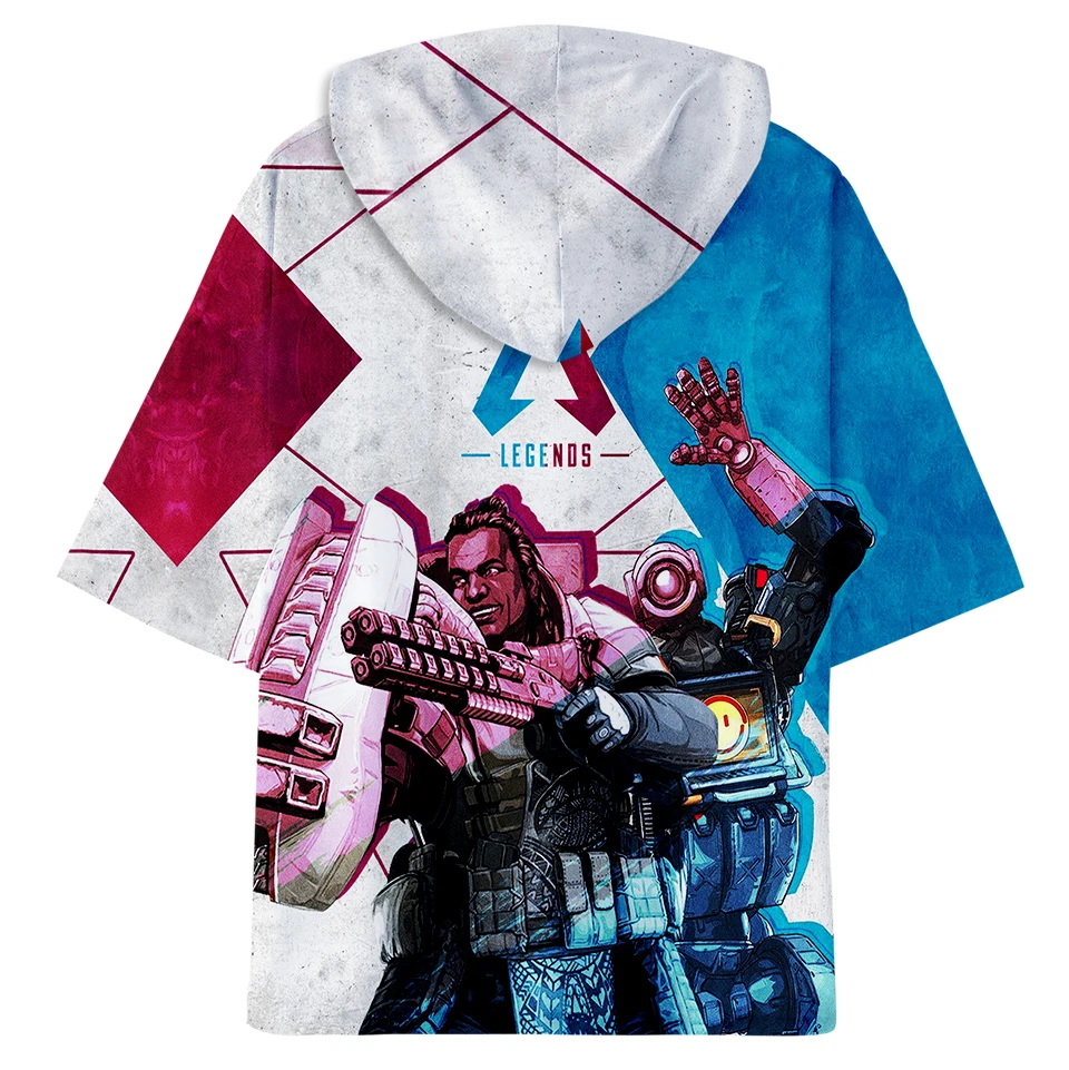 unisex cartoon hoodies Short T-shirts with hat clothing 3D Kids tops print cotton clothing Summer Short Sleeves  Tee aikooki