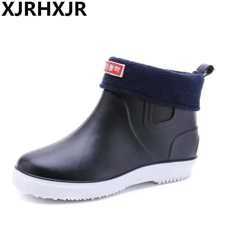 

four seasons rain boots Men's Non Slip Rain Boots Male Ankle Rainboots Waterproof Water Shoes Men Wellies Short boots masculino