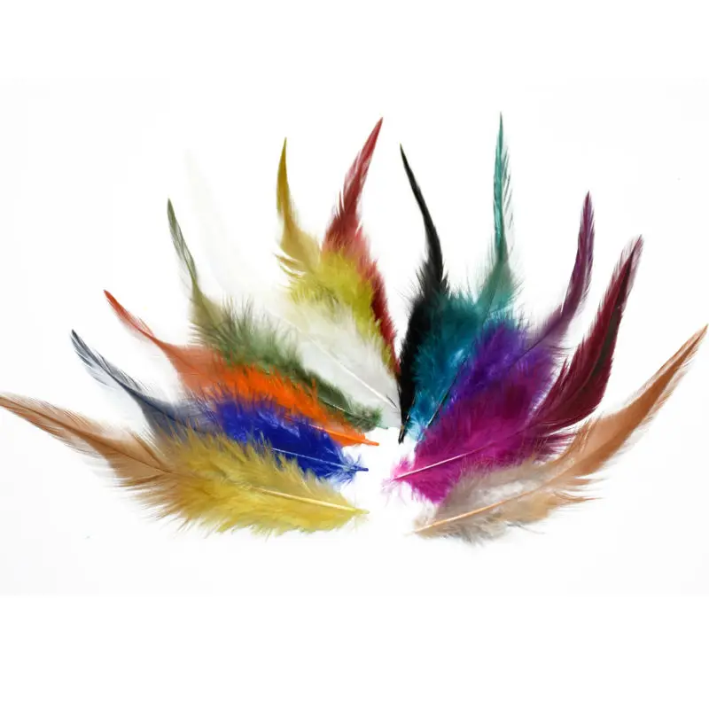 100 шт куриное перо смешанных цветов перья красивые перья для рукоделия шитья костюма Millinery DIY розница около 8-15 см Шлейфы - Цвет: mix