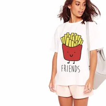 YEASERO H706 2016 Fashion Brand Summer T Shirt Women Tumblr Tees Hamburg French Fries Printed Funny Best Friends T Shirts