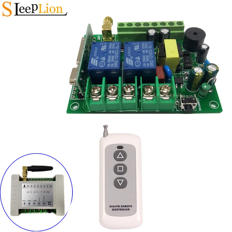 

110V 220V 10A 2CH Motor Remote Control Switch Motor Forwards Reverse Up Down Stop Door Window Curtain Wireless Limited Switch