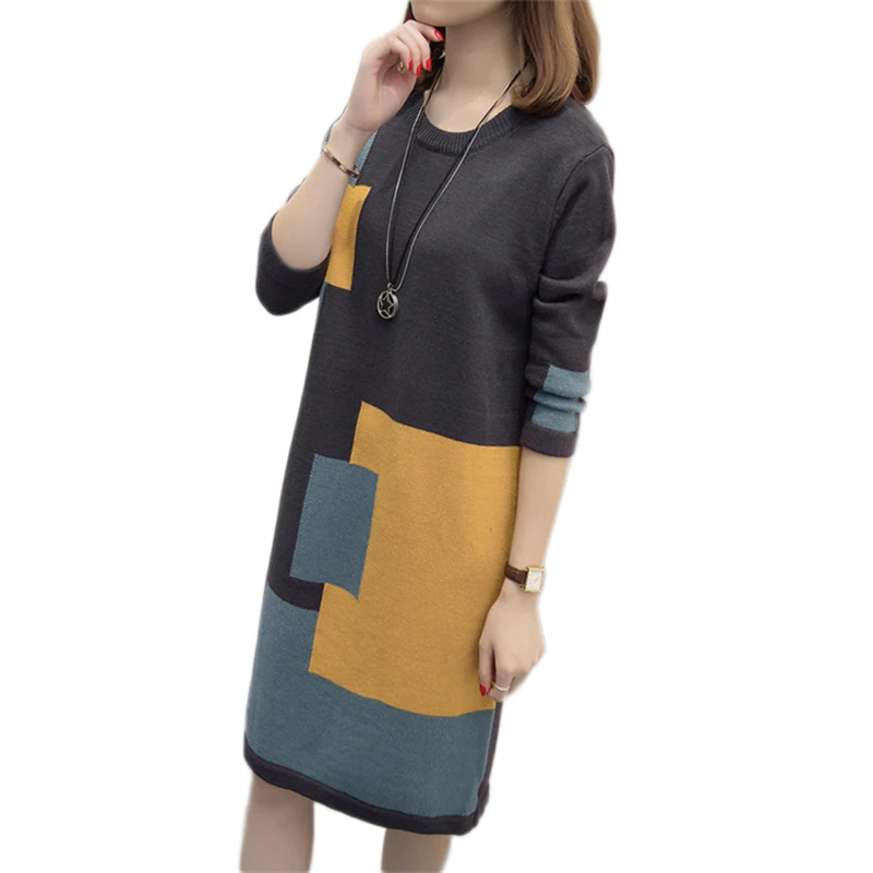 Preise 2019 frühling Frauen Neue Pullover Mode Basis Pullover Herbst Medium Lange Absatz Lose Große Größe 4XL Damen Strickwaren Vs343
