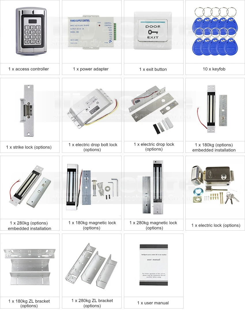 DIYSECUR RFID 125 кГц ID Пароль металлическая клавиатура управление доступом безопасности системы комплект + электрический замок Mangetic замок