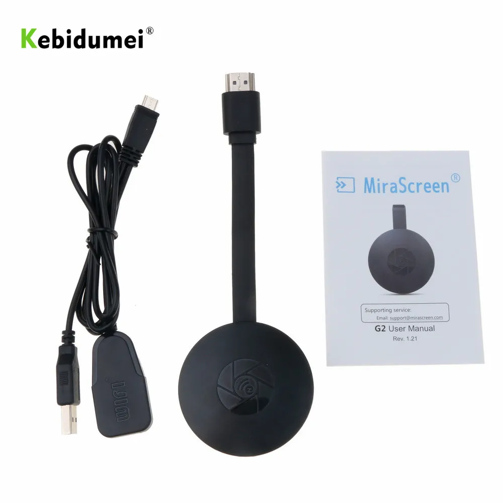 Kebidumei G2 tv Stick Dongle 1080P HD Mirascreen HDMI Беспроводной Wi-Fi дисплей приемник Поддержка IOS для IPhone ПК Android - Цвет: Black