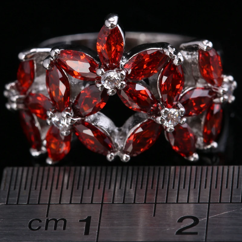 Редких цветов ASOS красный гранат стерлингового серебра 925 Для женщин Модные