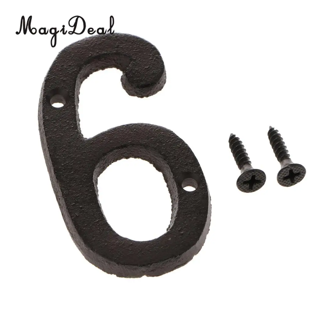 2pcs Rustic House Office Door Plaque Address Arabic Number Digit Plate Sign Plaque 4 6