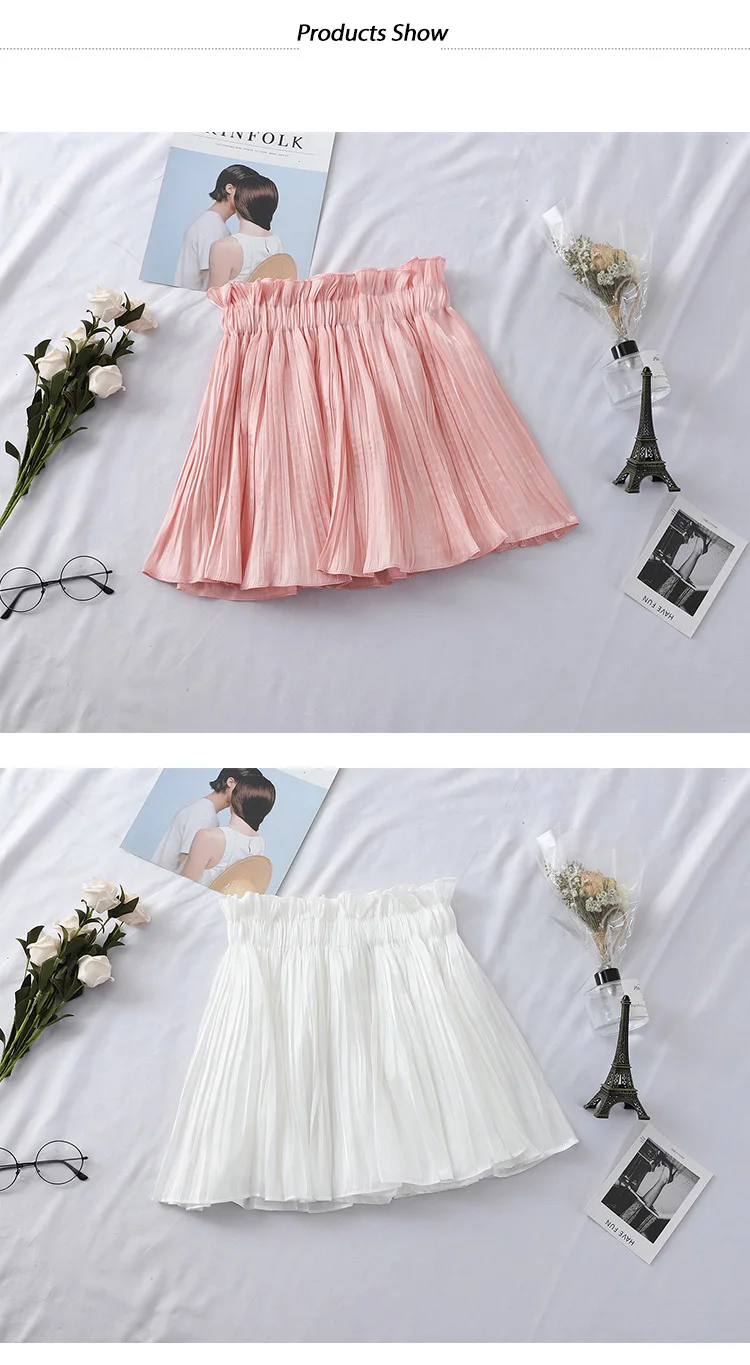 High Waist Pleated Mini Skirt