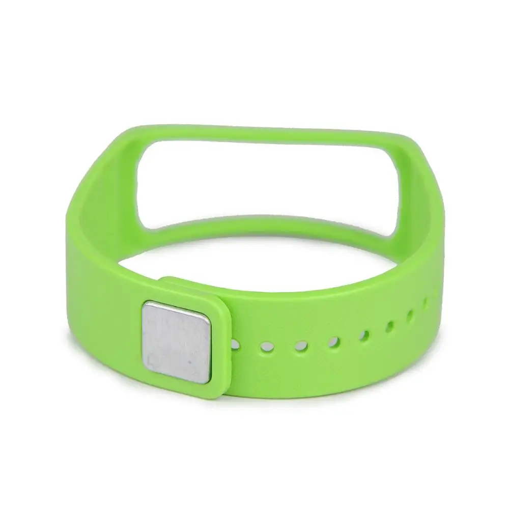 Минимальный заказ 1 шт. цветной сменный резиновый браслет для samsung gear Fit R350 смарт-браслет ремешок часы с металлическими застежками - Цвет: green