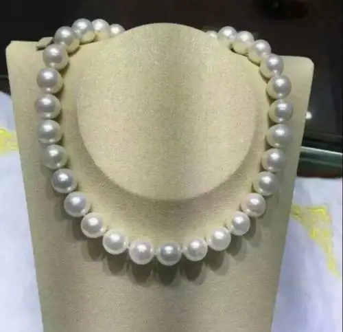 

elegan 9-10 mm AKOYA white round pearl necklace 18 inch925silver