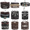 IF ME Vintage Leaf Feather Multilayer Leather Bracelet Men Fashion Braided Handmade Star Rope Wrap Bracelets & Bangles Male Gift ► Photo 3/6