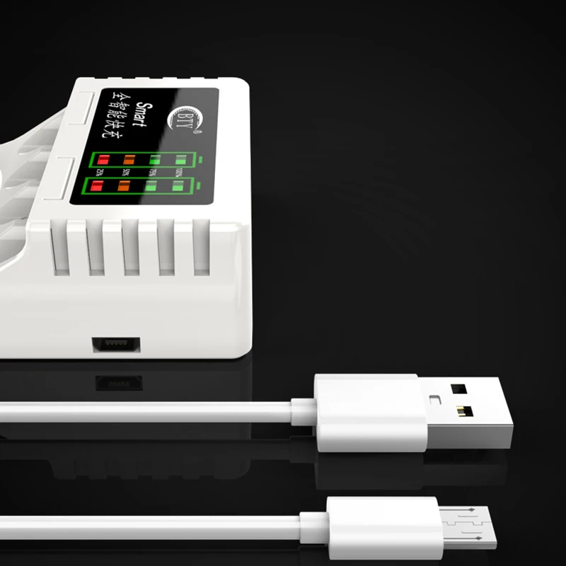 50 [cs/lot 4 слота светодиодный дисплей питания USB умное зарядное устройство для AA AAA 5