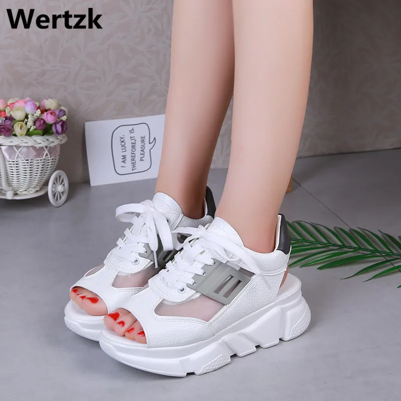 

Web celebrity platform sports sandals for women 2019 summer hollow Korean version with high height shoes women sandals E421