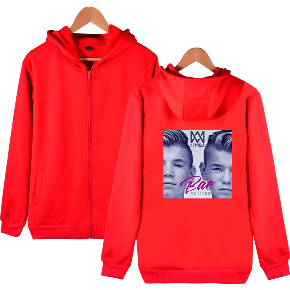  Marcus & Martinus new Zipper Soft Hoodies Sweatshirt Kpop Relaxed and Comfortable Zip-up Geometric 