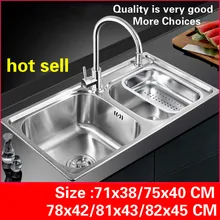 Стандартный двойной кухонный паз Мойка Посуды common 304 нержавеющая сталь Горячая 71x38/75x40/81x43/82x45 см