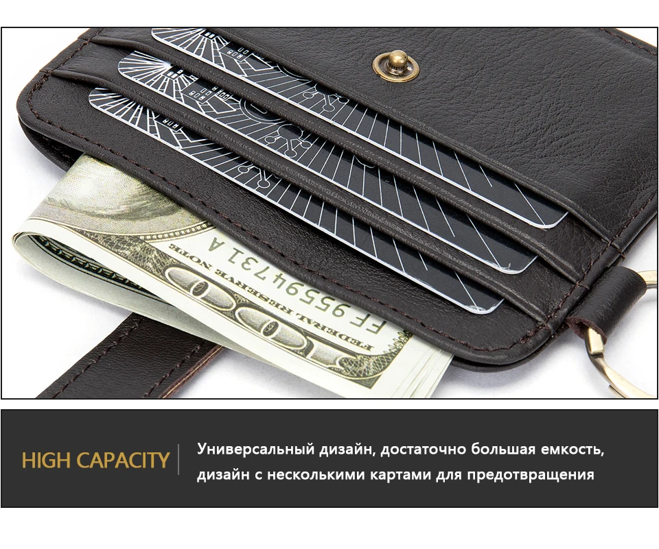 7 men's card holder wallet leather genuine business bank card holder for men mini credit card pocket protection cardholder