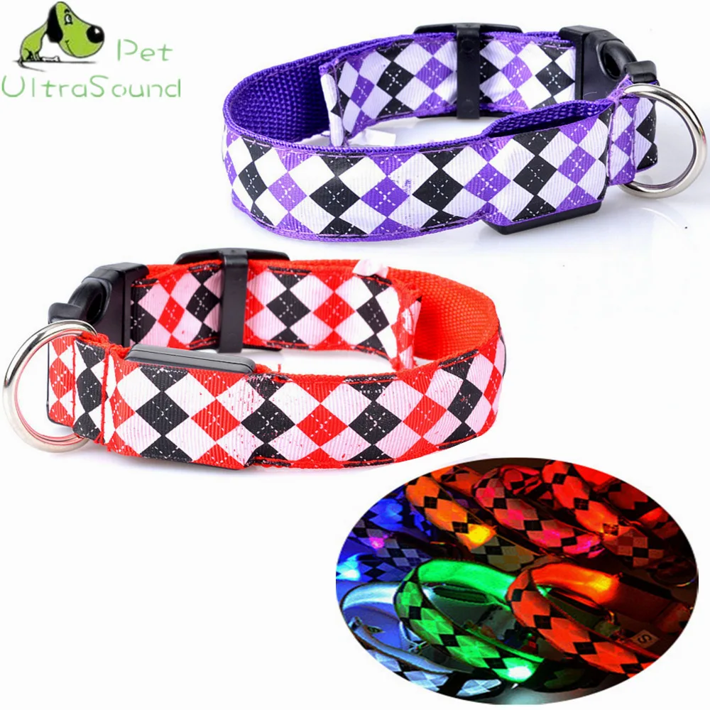 Nylon LED Pet dog Collar,Night Safety Flashing Glow In The Dark Dog