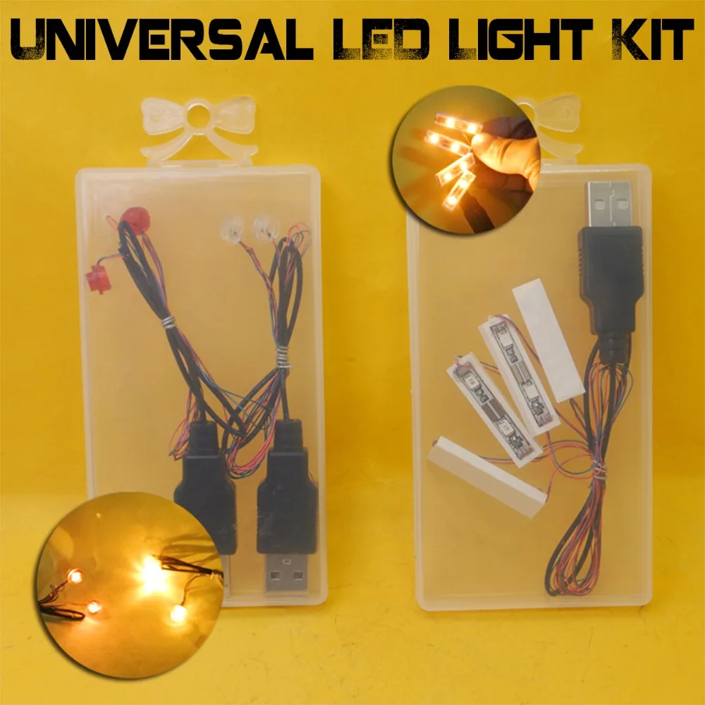 Rund Universal LED Licht Beleuchtung Set Für lego Spielzeug Steine 4 bar-Type 