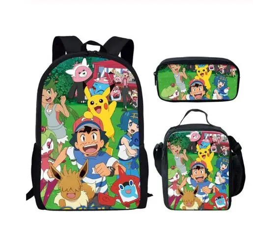 Pokemon Detective Pikachu Schoolbag for Youth Girl Boy Large Capacity Backpack Student Bagpack Children School Bag