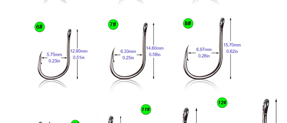 Goture 500 шт./кор. набор рыболовных крючков из высокоуглеродистой Сталь рыболовных крючков 3#-#12 Крючки с коробка для рыболовной снасти