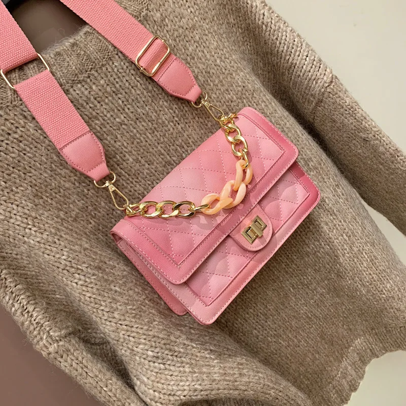 

CASMOR Women's Designer Gradient Handbag 2019 Fashion Luxury PU Leather Girls bag Diamond Lattice Plaid Shoulder Messenger bags