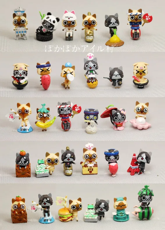 Random 10pcs/lot 3CM cute Japanese anime figure PVC Kawaii big eyes cat action set juguetes brinquedos kid toy for girl | Игрушки и