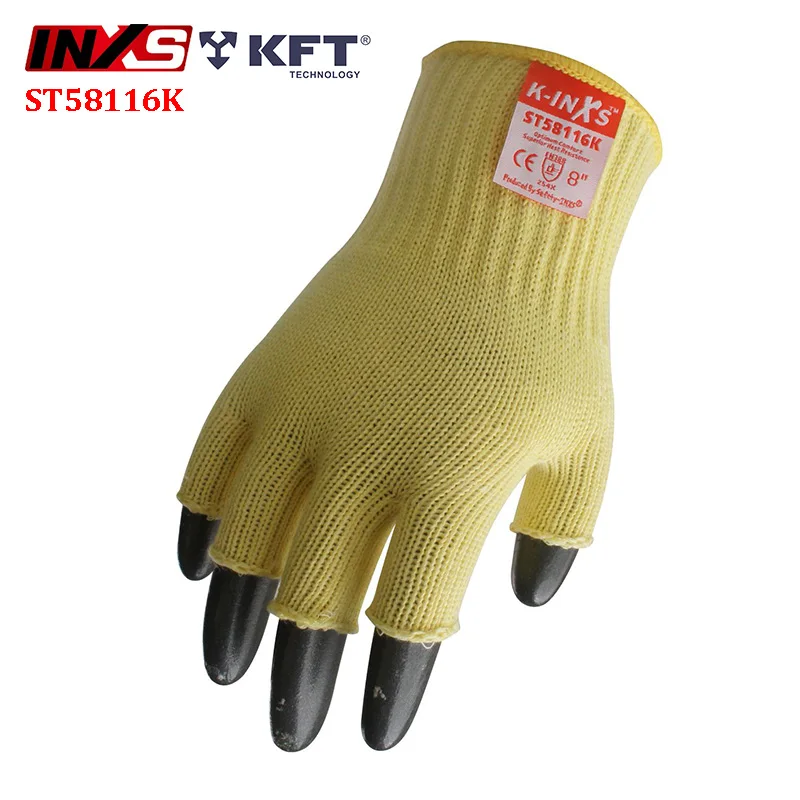 SAFETY-INXS Половина Finger анти-вырезать Перчатки тонкой работы термостойкие Анти Cut Перчатки дышащая механической безопасности Перчатки