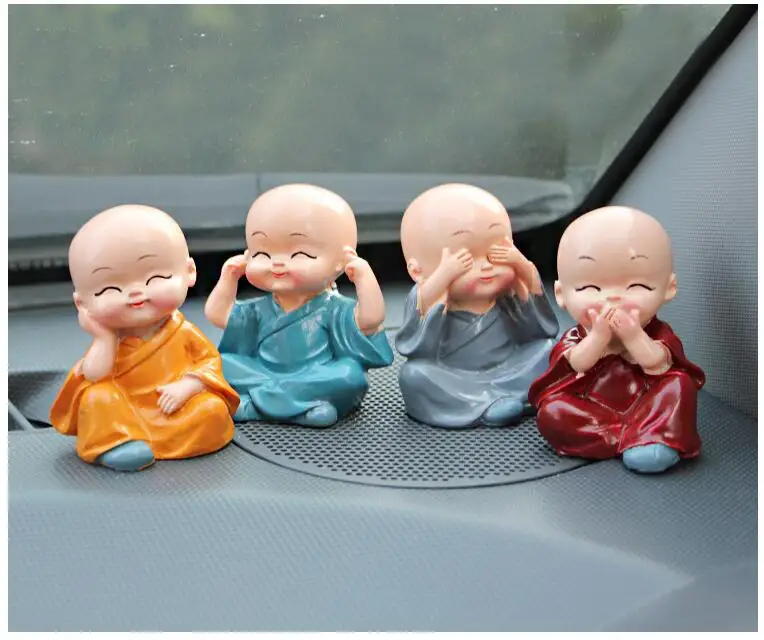 4 шт. автомобильный орнамент четыре маленьких милых монах автомобильный интерьерный дисплей украшение автомобиля Авто интерьерные аксессуары домашняя Милая декоративная кукла